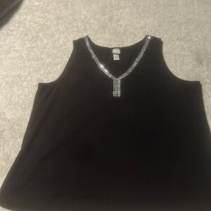 Ecko Unlimited Black Rhinestone Trim Sleeveless Tank